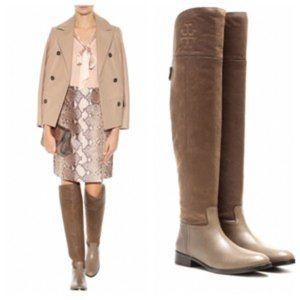 Tory Burch  Porcini Simone Over The Knee Leather Riding Boots